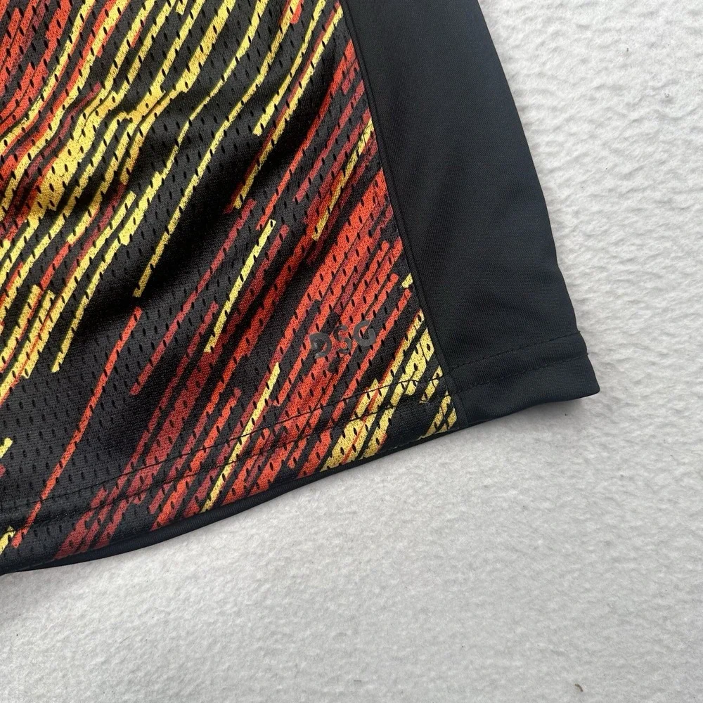 DSG Boys Printed‎ Basketball Shorts Size Large Black Yellow Red Mesh Loose Fit